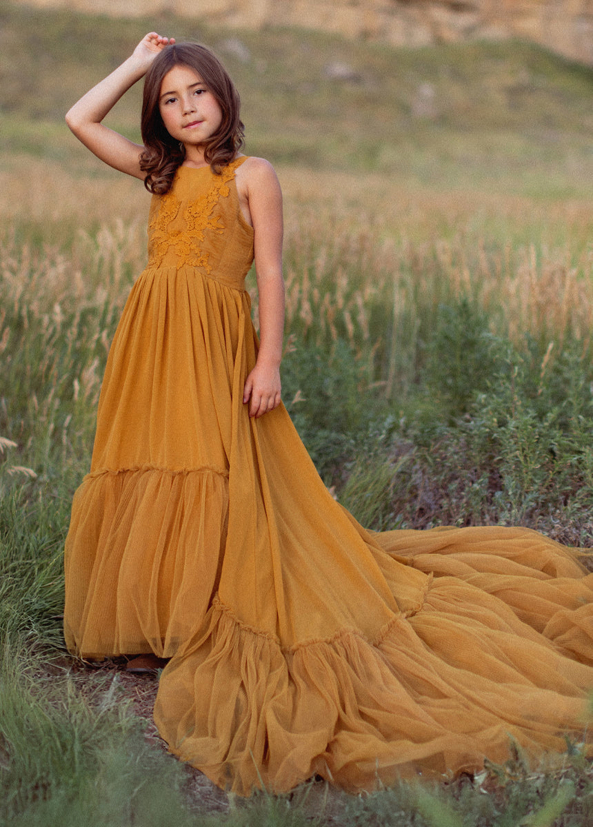 Maia Impact Dress in Tarnished Gold