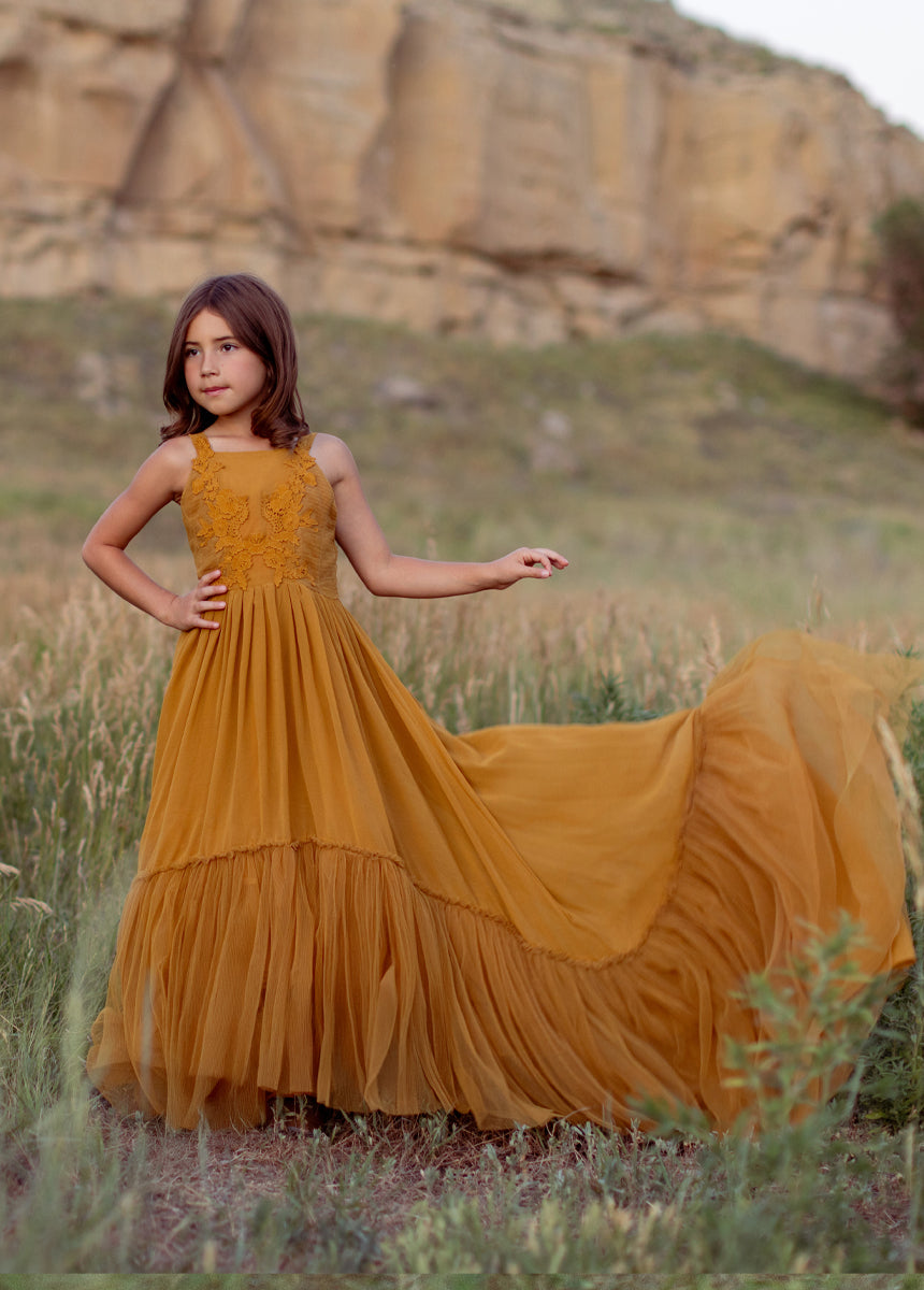 Maia Impact Dress in Tarnished Gold