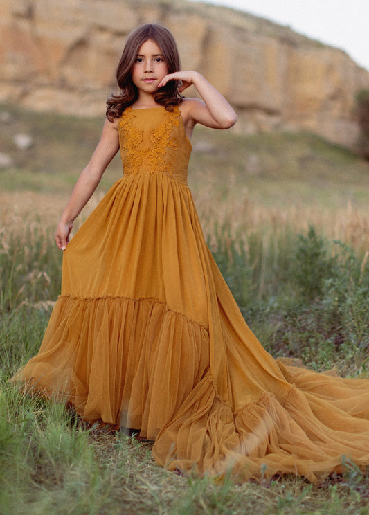 Maia Impact Dress in Tarnished Gold