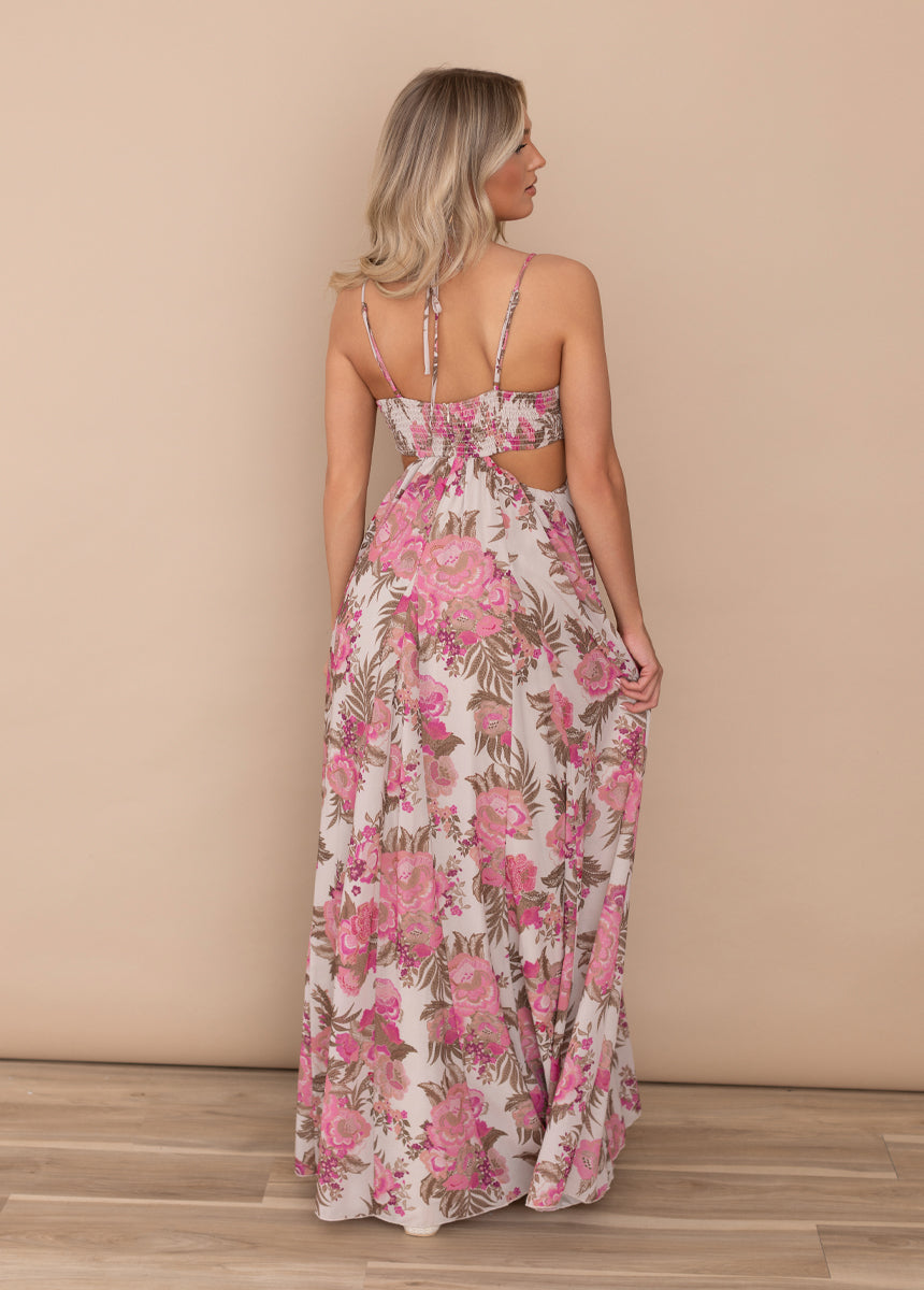 Mari Dress in Pink Floral