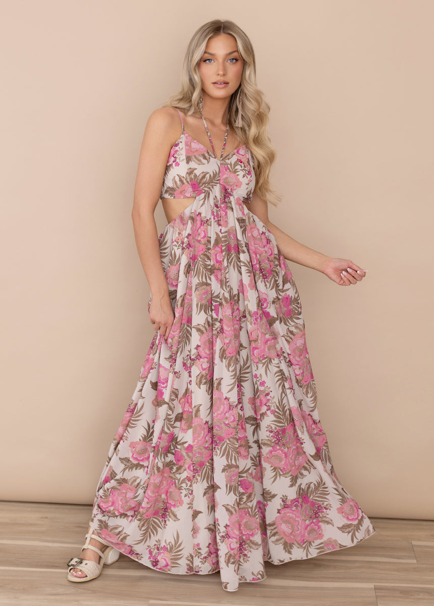 Mari Dress in Pink Floral