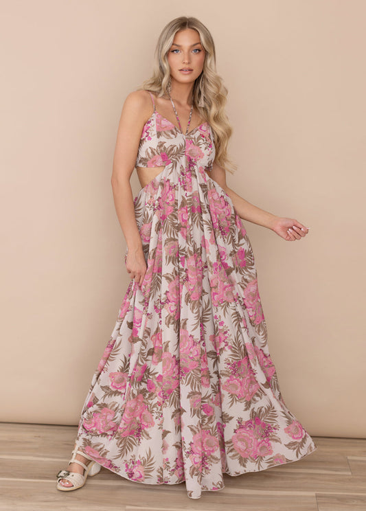 Mari Dress in Pink Floral