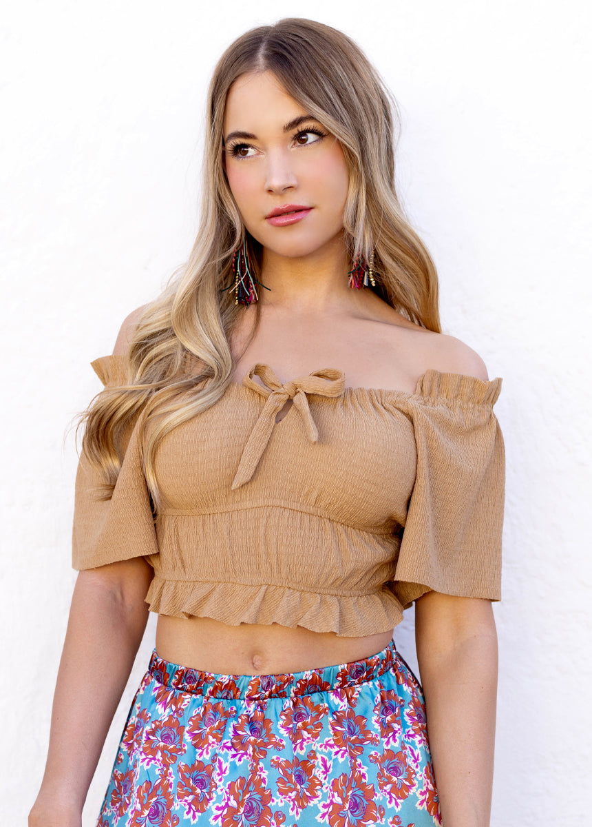 Marietta Top in Warm Taupe