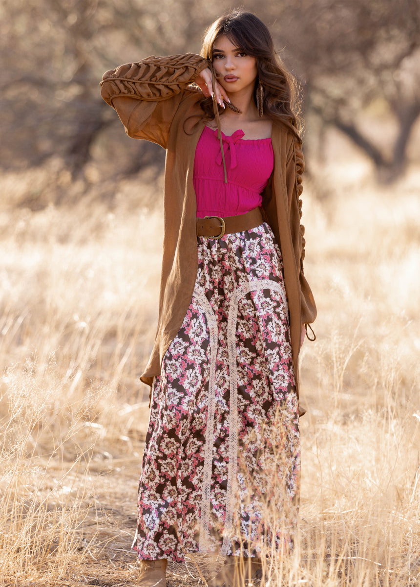 Ravina Skirt in Umber Floral