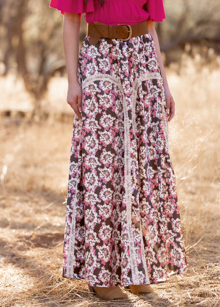 Ravina Skirt in Umber Floral