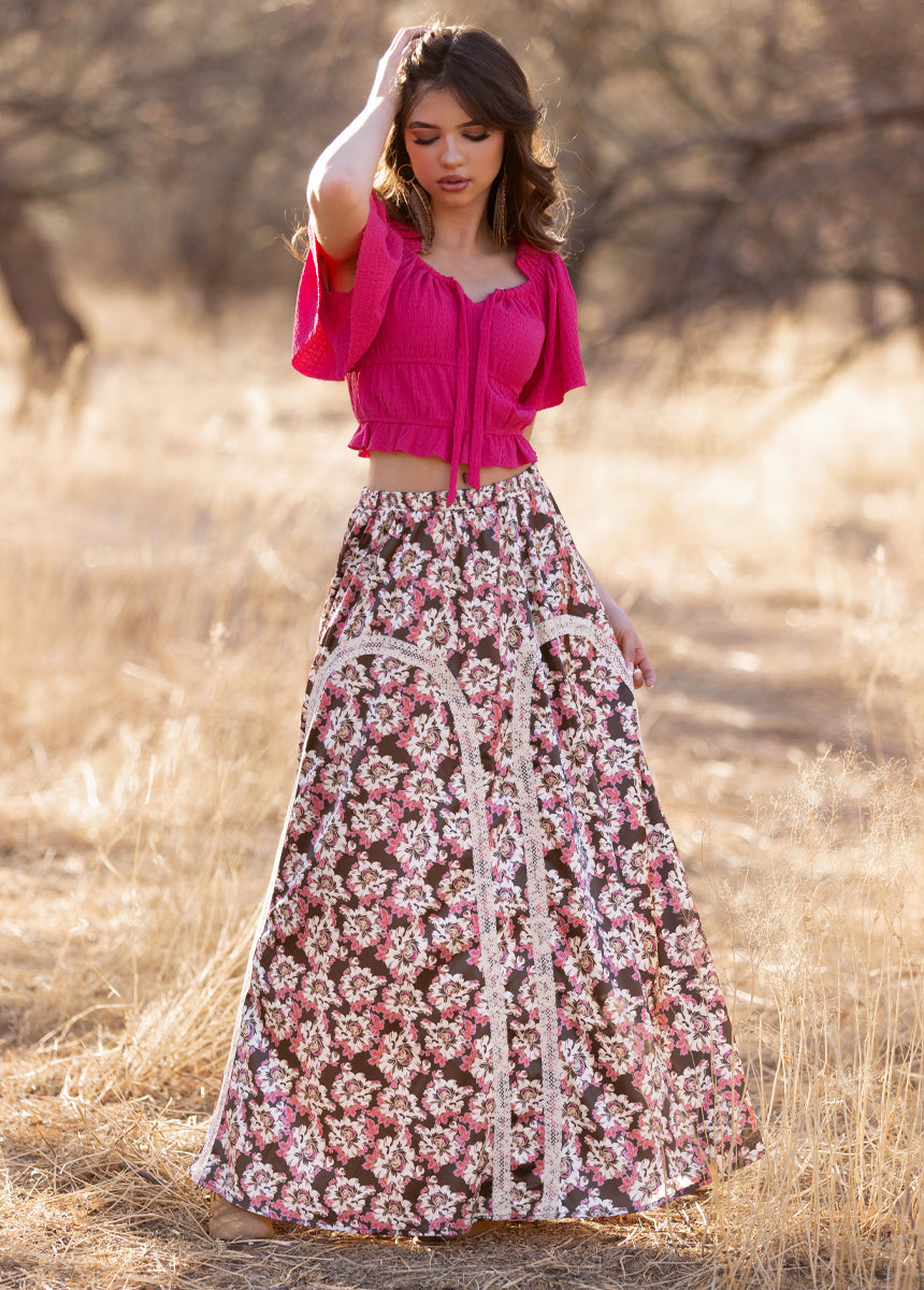 Ravina Skirt in Umber Floral