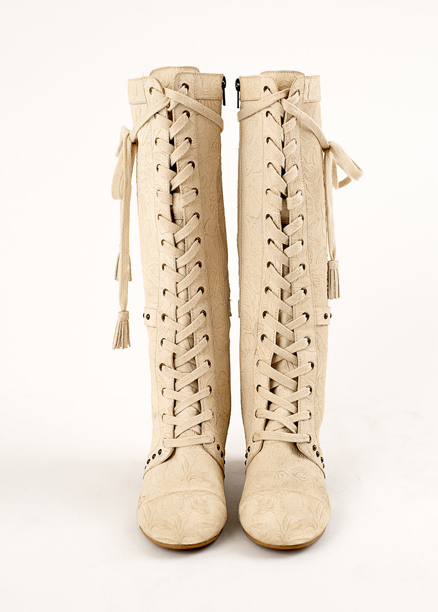 Marita Tall Boot in Bone