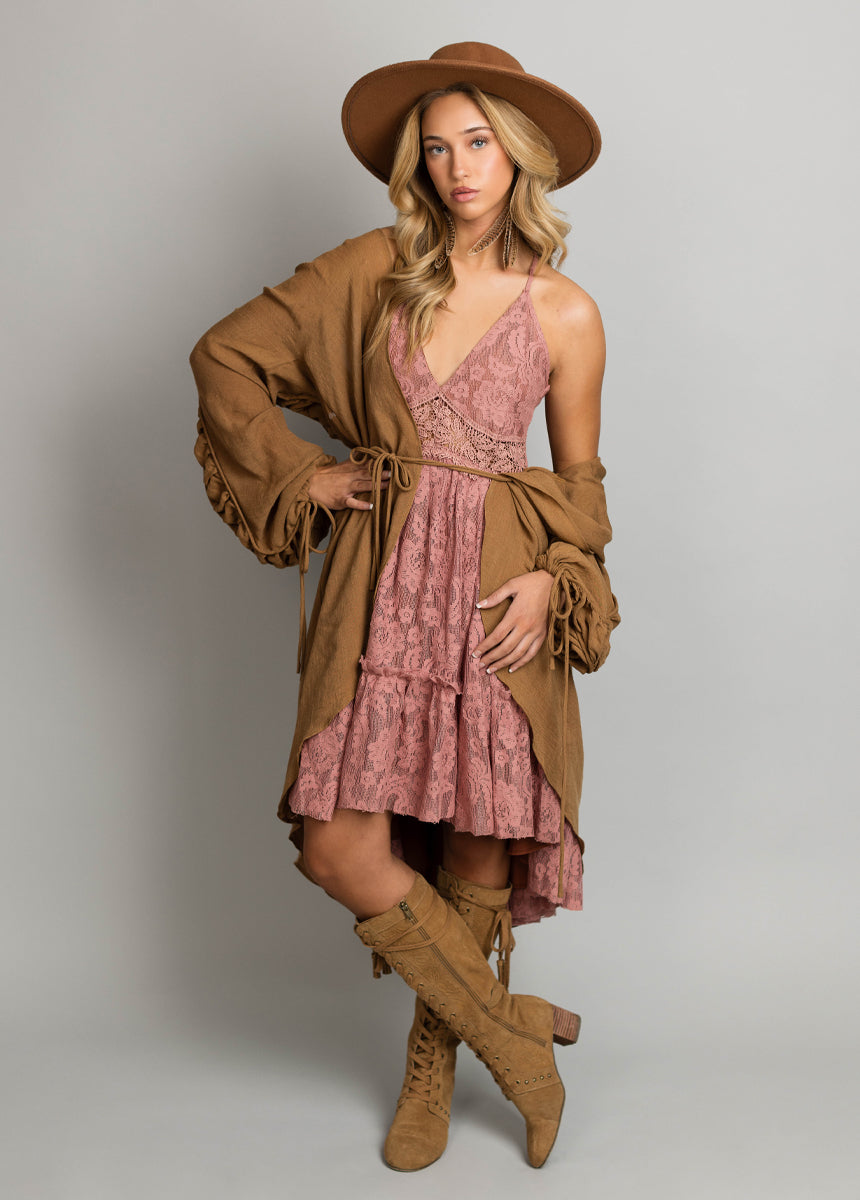 Marline Dress in Dusty Rose