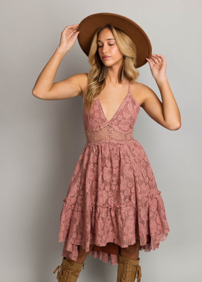 Marline Dress in Dusty Rose