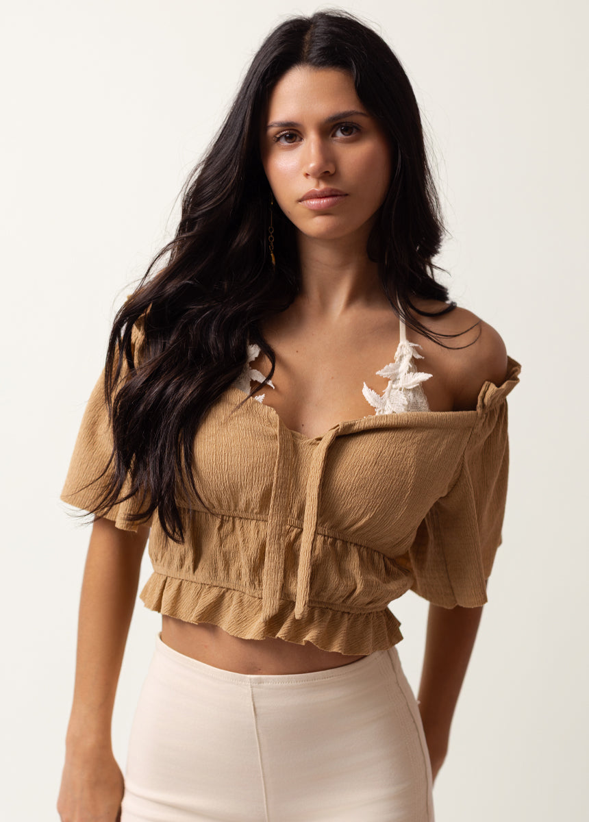 Marietta Top in Warm Taupe