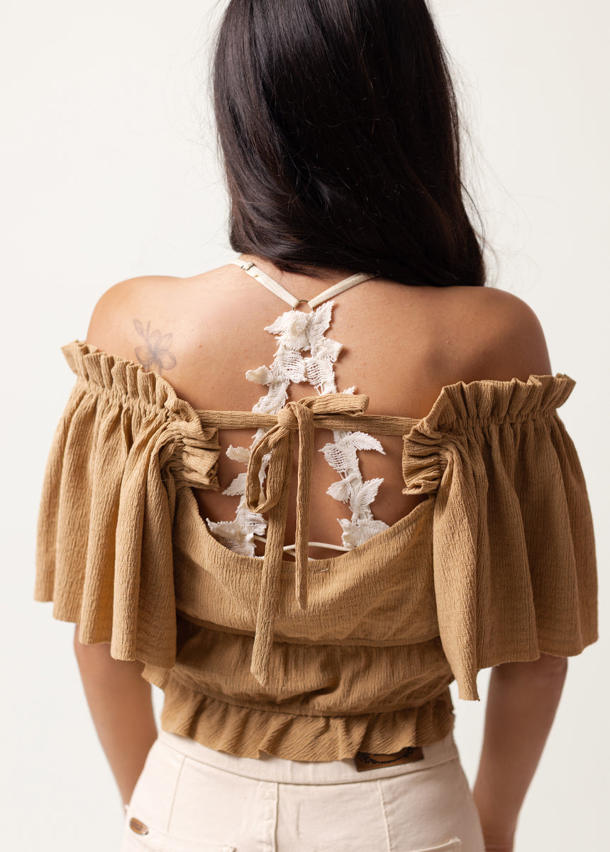 Marietta Top in Warm Taupe