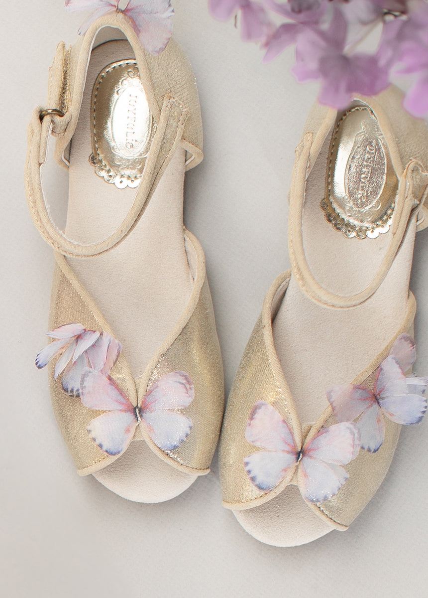 Mercedes Peep Toe Flats in Multi