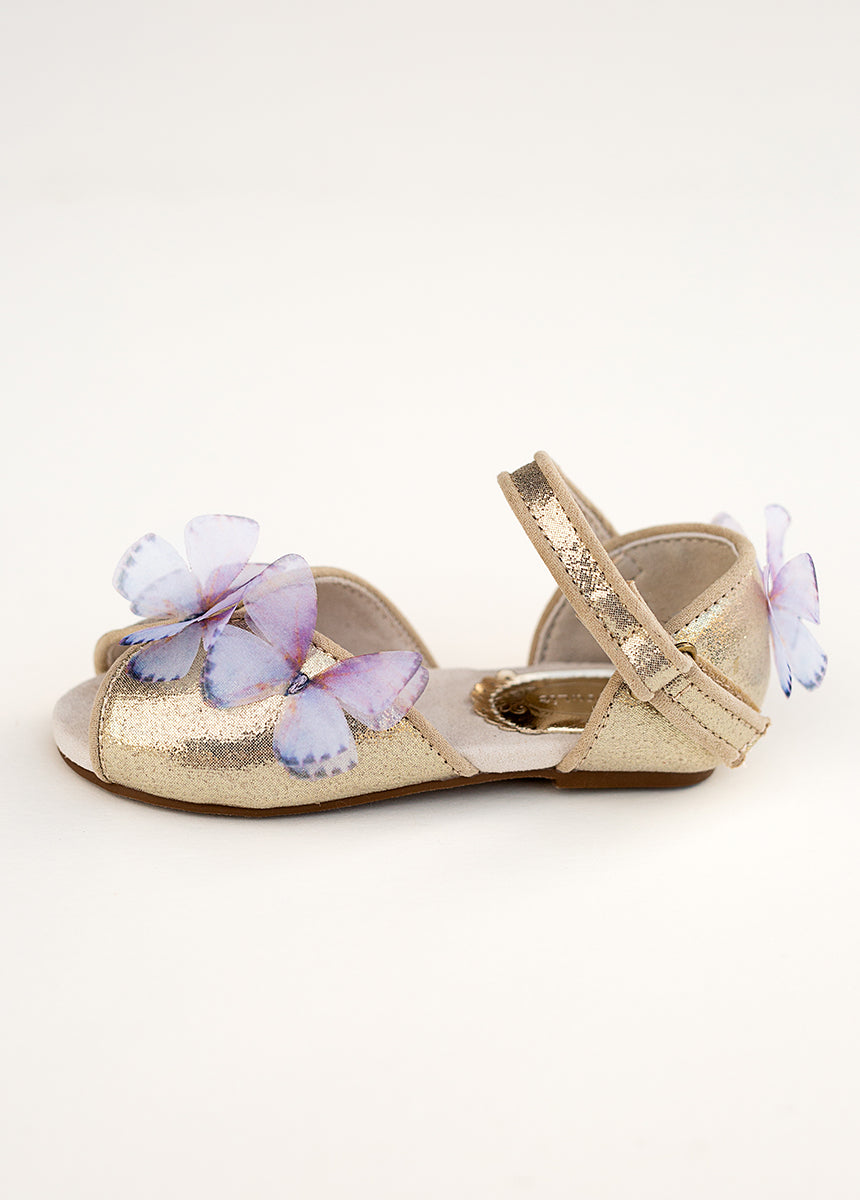 Mercedes Peep Toe Flats in Multi