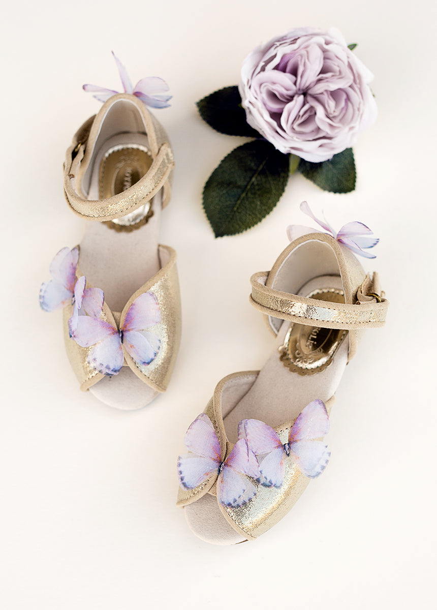 Mercedes Peep Toe Flats in Multi