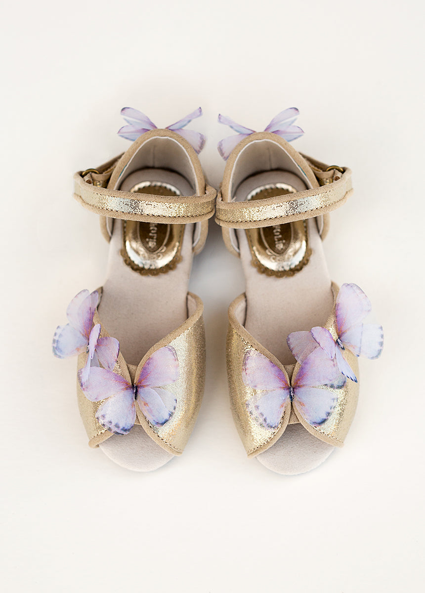 Mercedes Peep Toe Flats in Multi