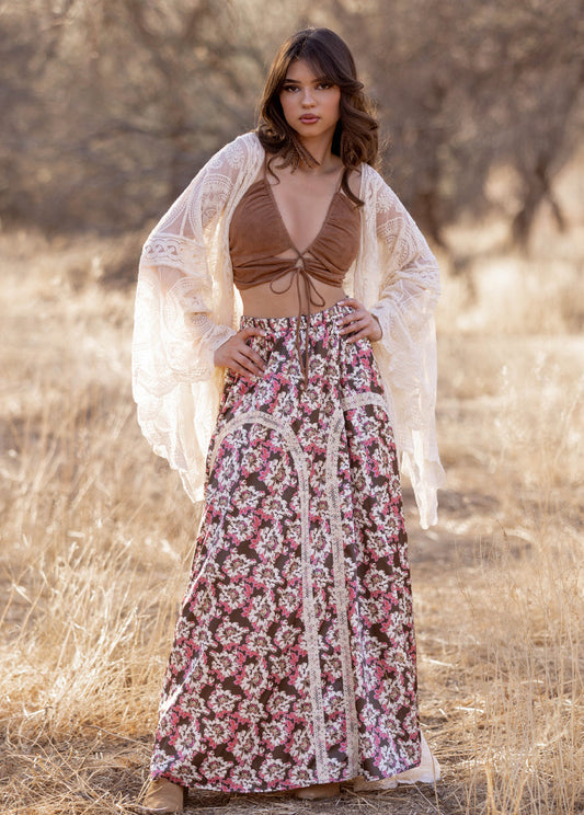 Ravina Skirt in Umber Floral