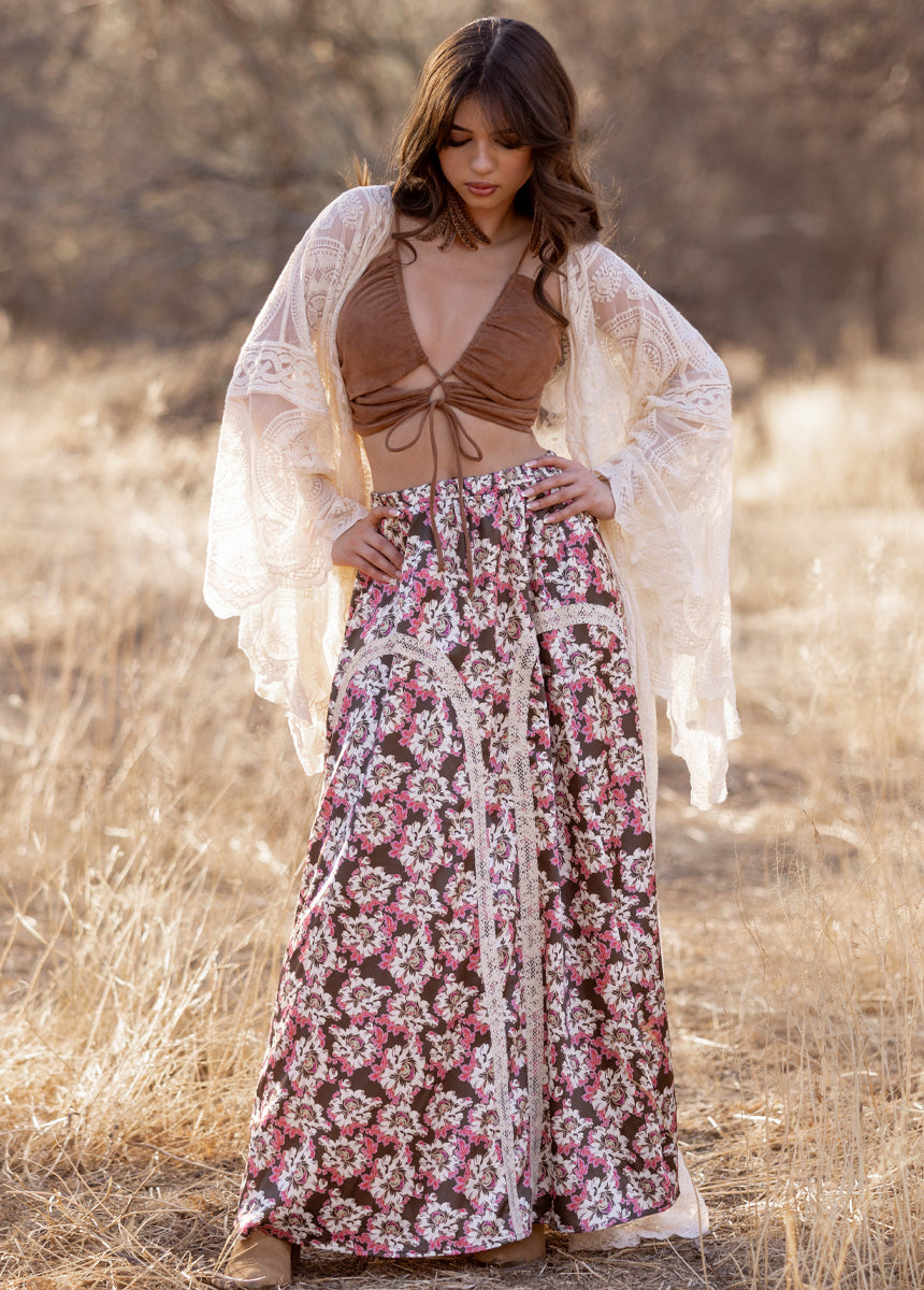 Ravina Skirt in Umber Floral