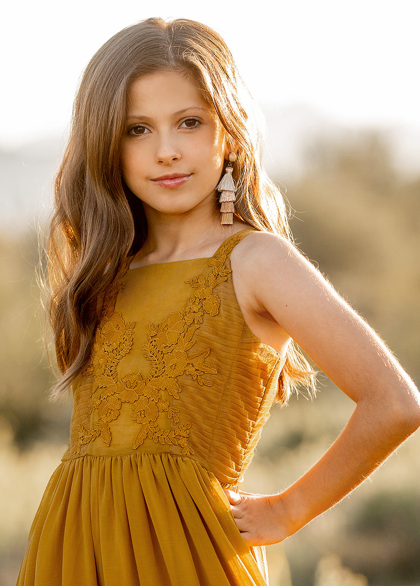 Maia Impact Dress in Tarnished Gold