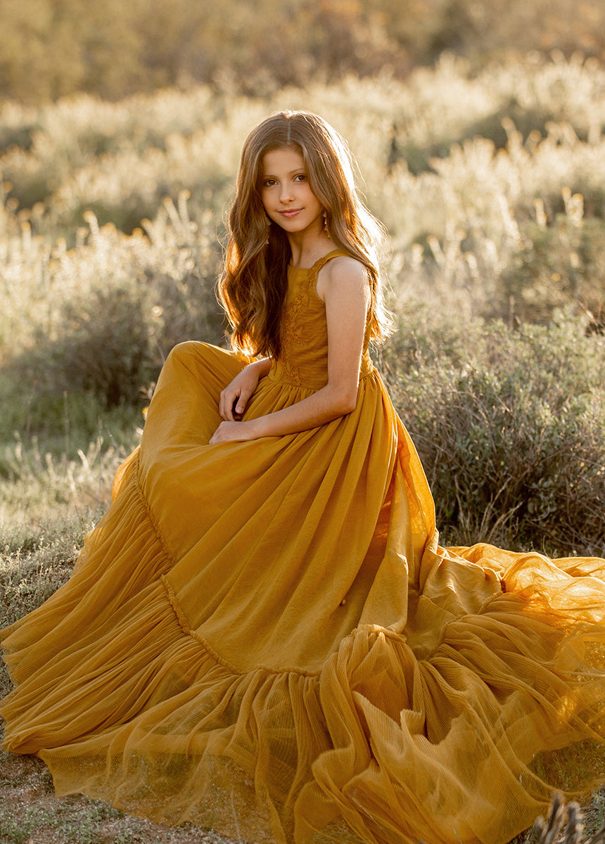 Maia Impact Dress in Tarnished Gold