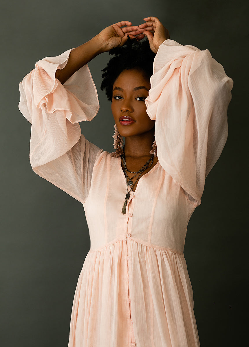 Ninette Maxi Dress in Blush