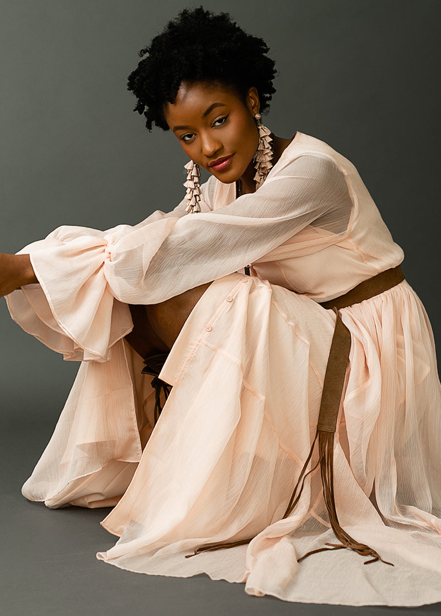 Ninette Maxi Dress in Blush