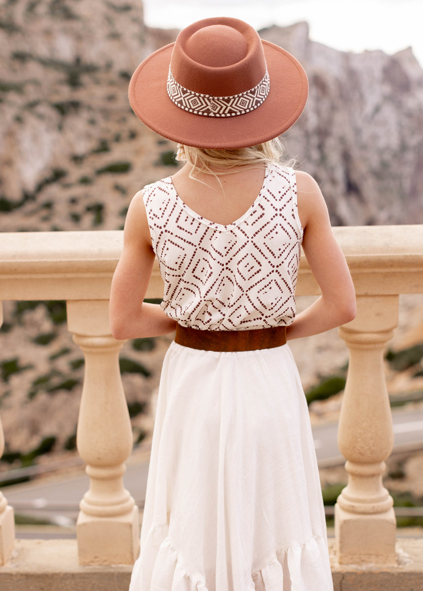 Neila Tank in Cream Boho Geo