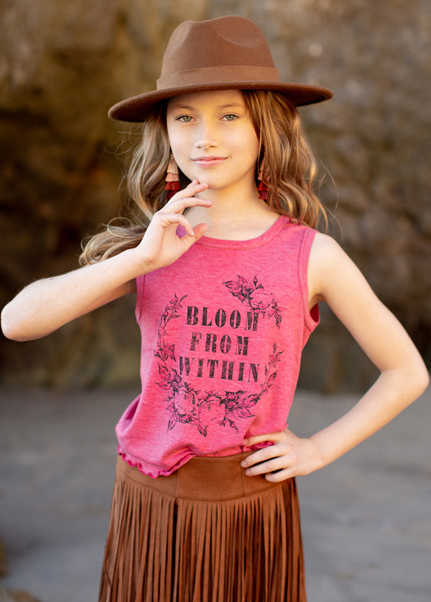 Neila Tank in Heather Wild Rose