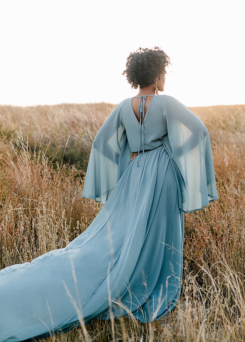 Nerina Dress in Dusty Blue