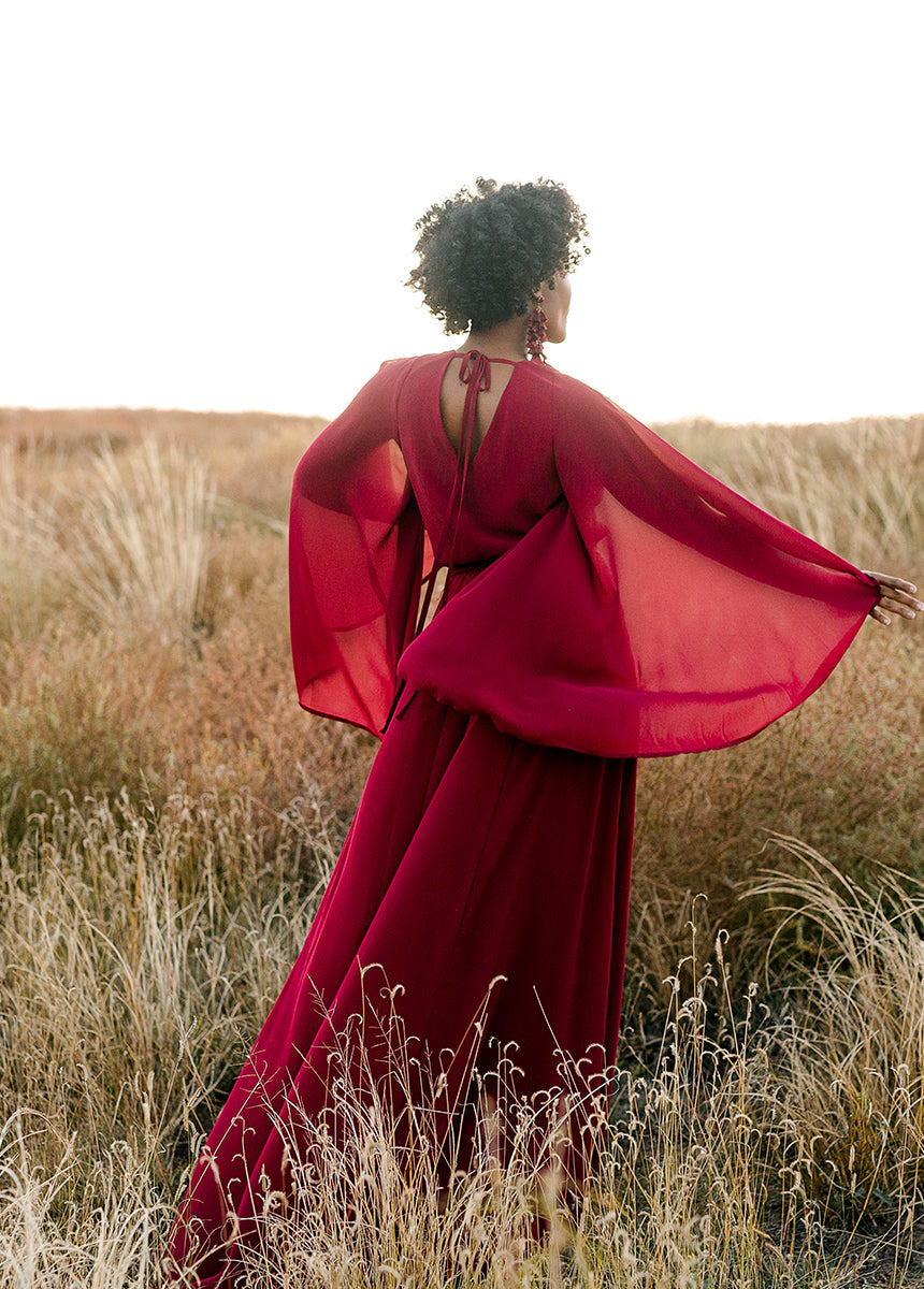 Nerina Dress in Burgundy