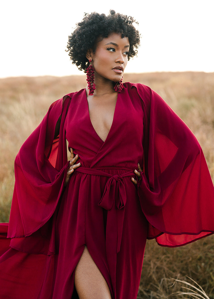 Nerina Dress in Burgundy