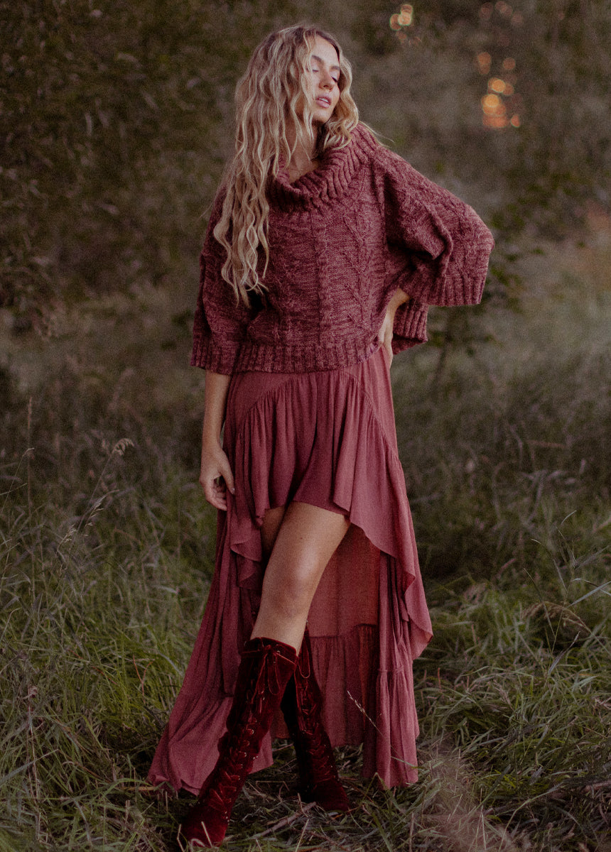 Nikkola Sweater in Wine