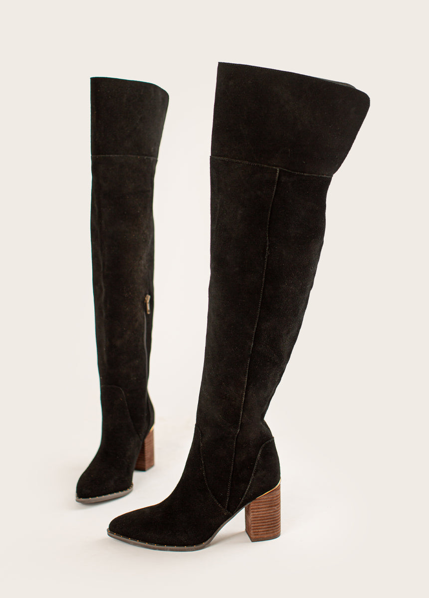 Nyra Slouch Boot in Washed Black