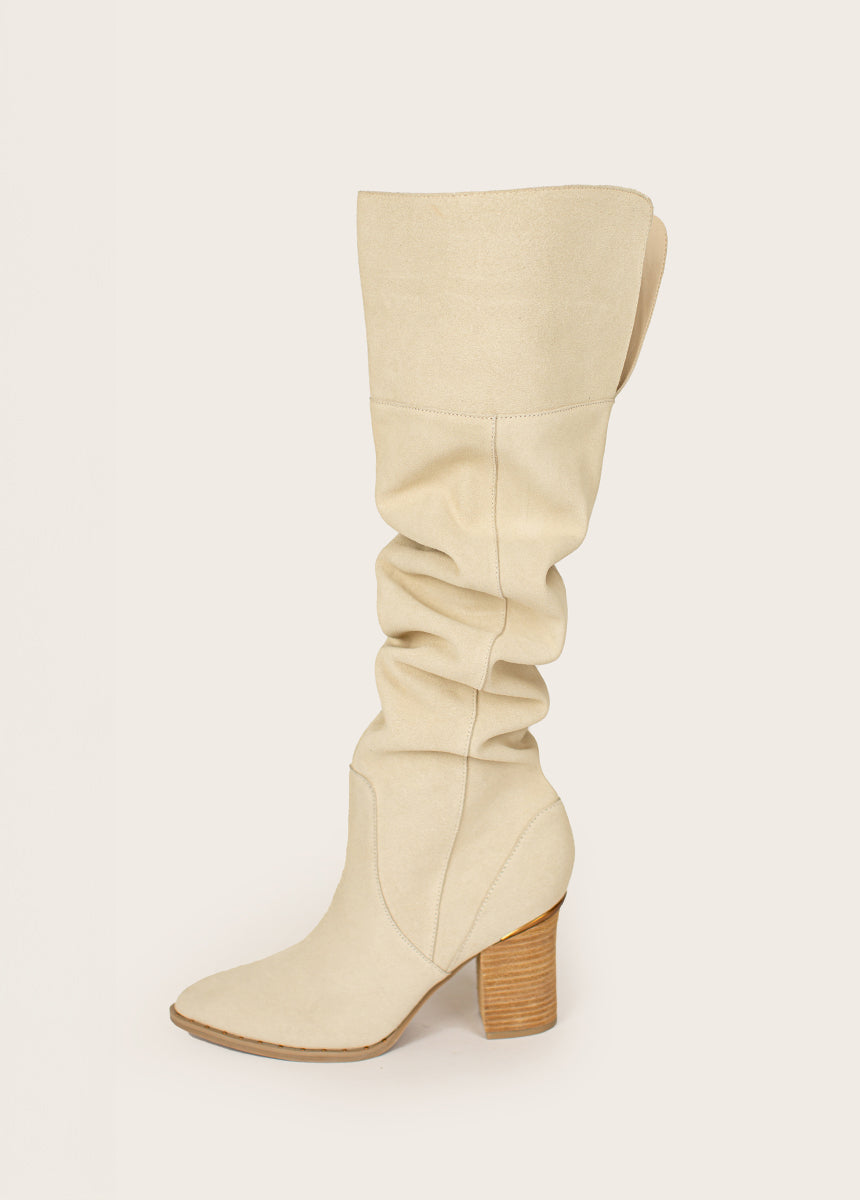 Nyra Slouch Boot in Ivory