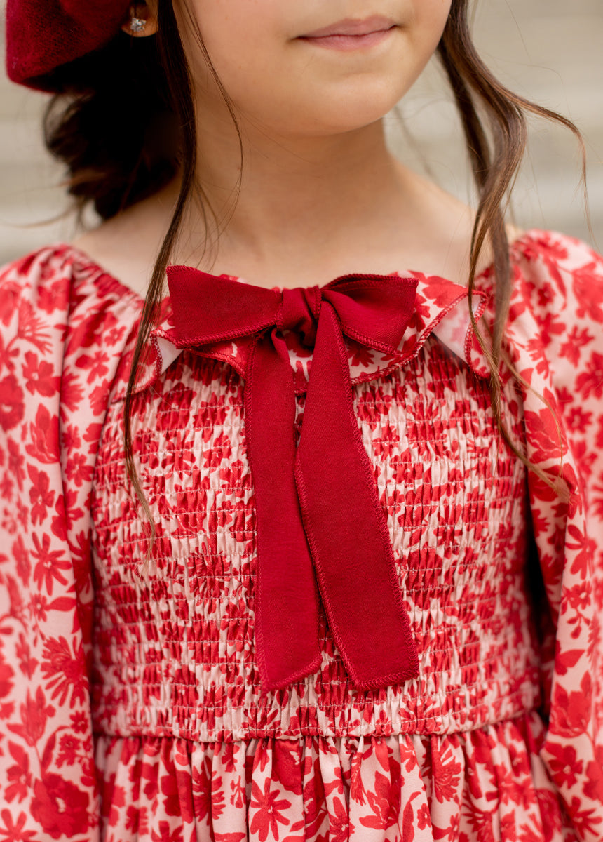 Odina Dress in Red Floral