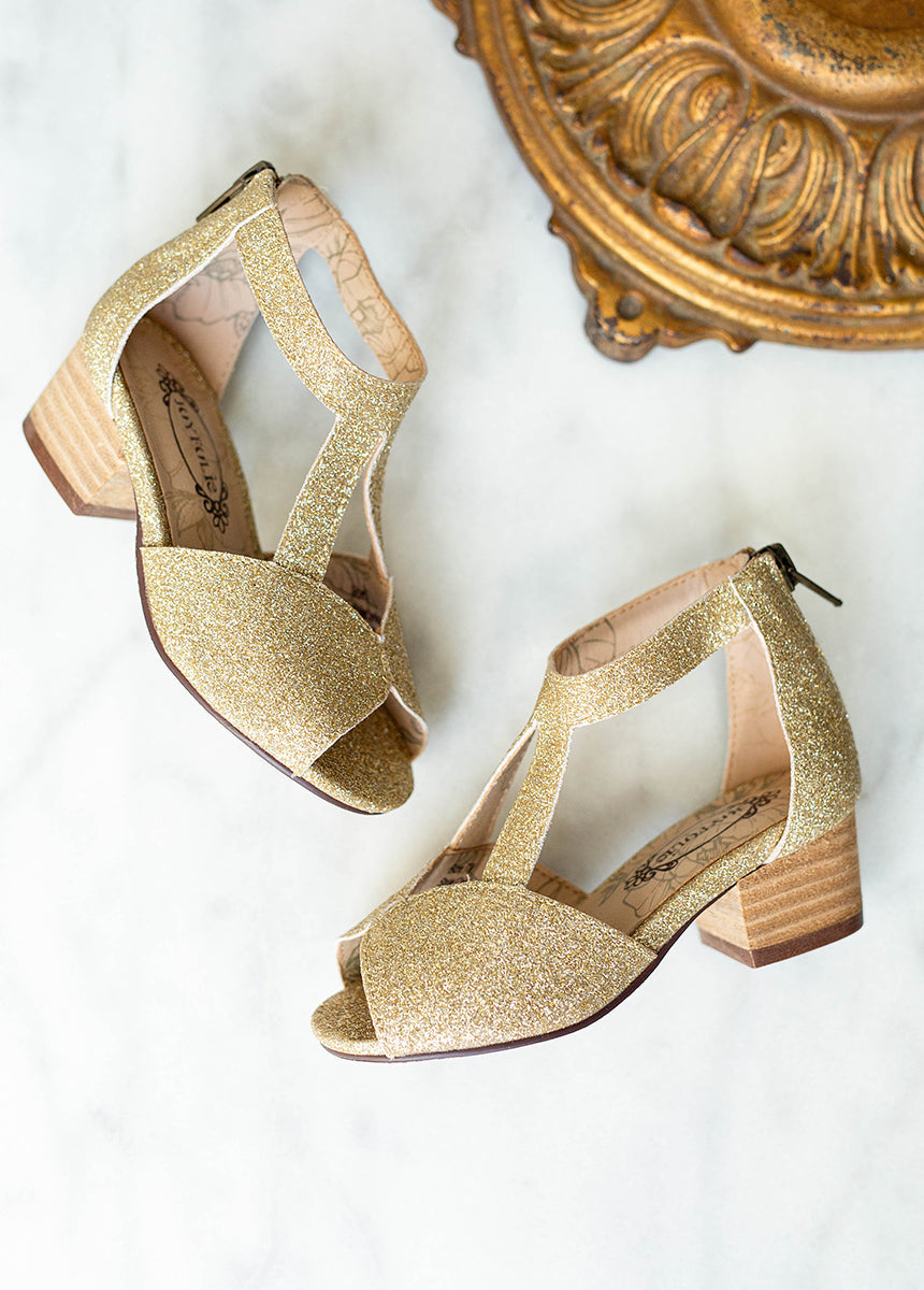 Orelia Heel in Gold Glitter