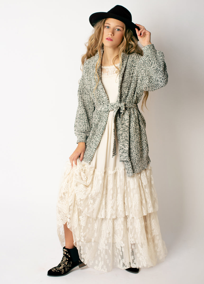 Orlagh Cardi in Cream Black Marl