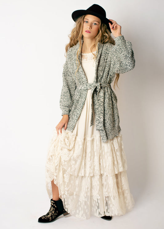 Orlagh Cardi in Cream Black Marl