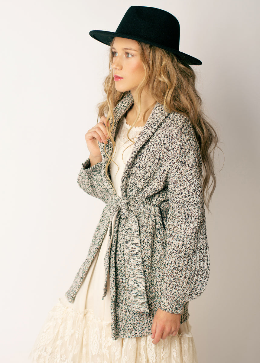 Orlagh Cardi in Cream Black Marl