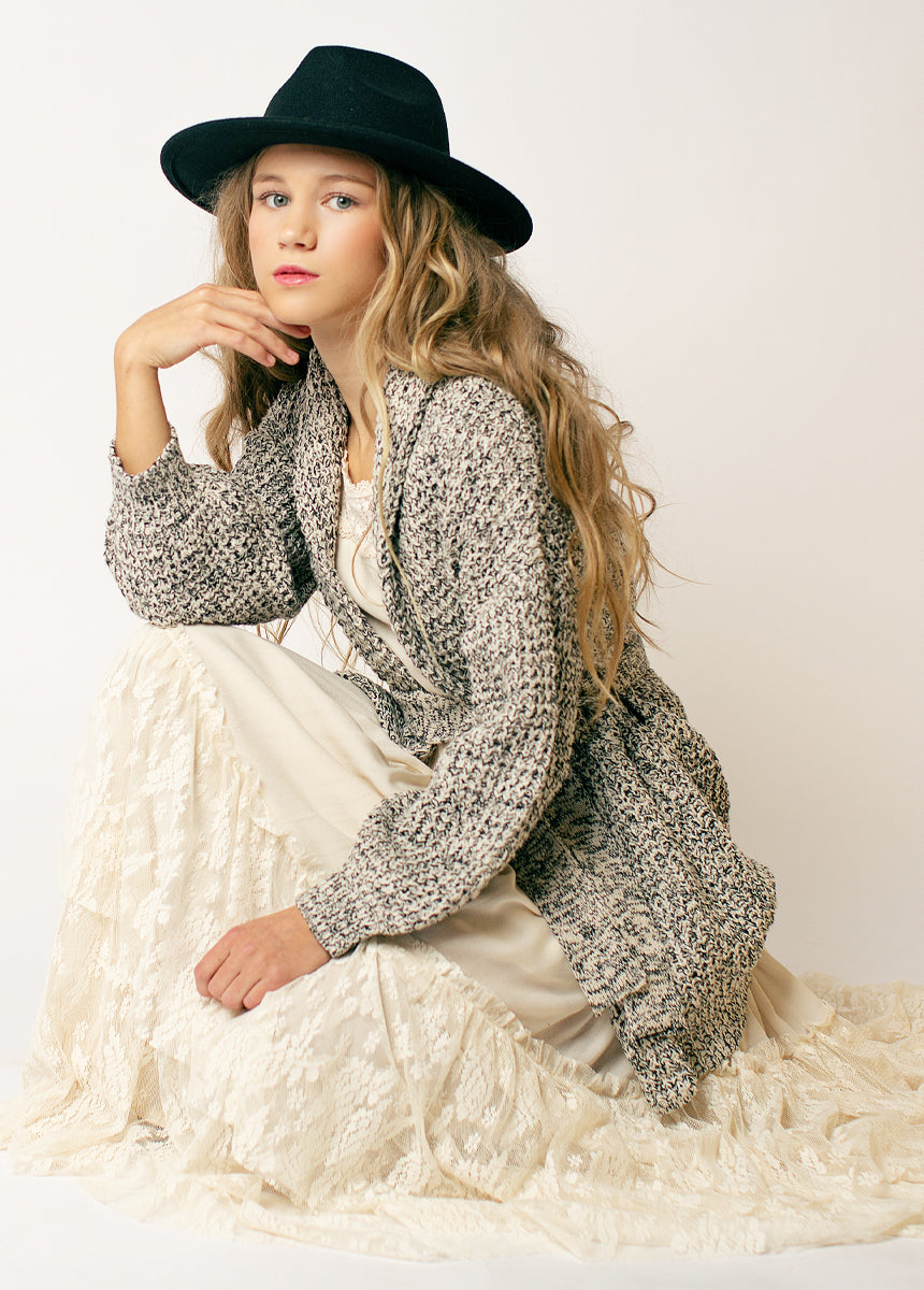 Orlagh Cardi in Cream Black Marl