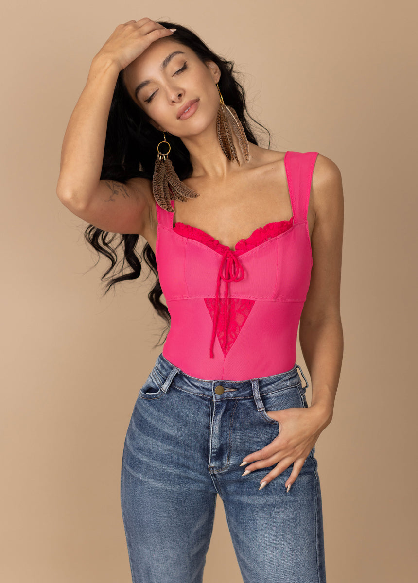 Pansey Bodysuit in Fuchsia