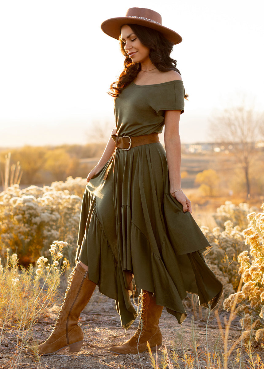 Pilar Dress in Olive