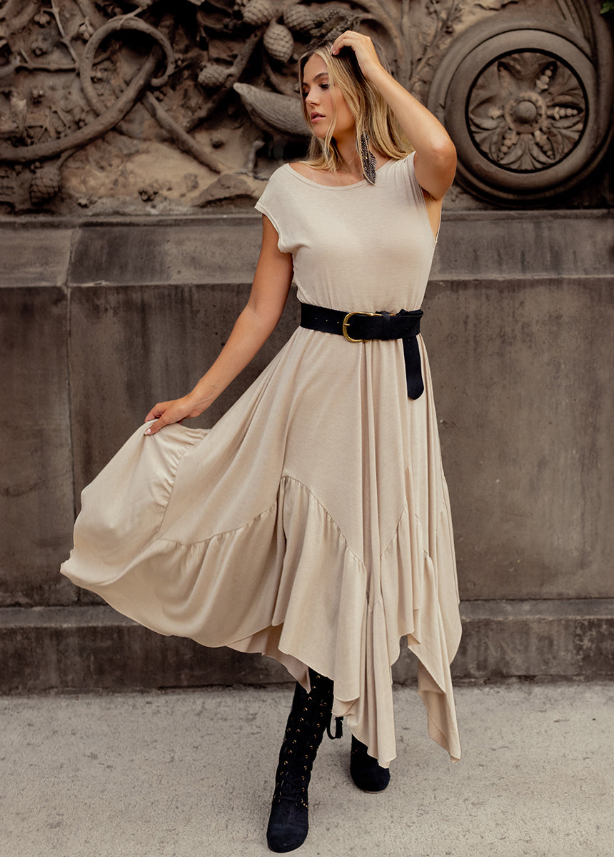 Pilar Dress in Light Taupe