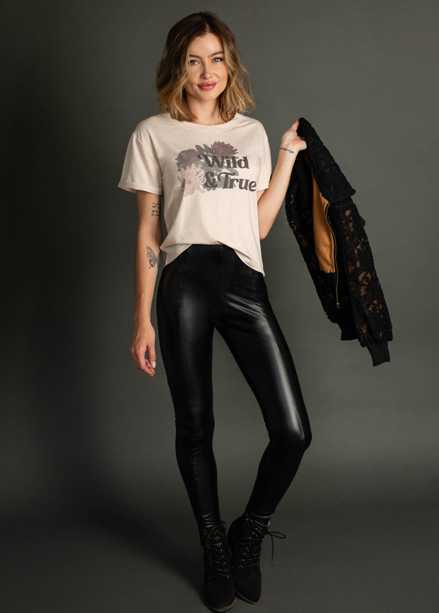 Wild & True Tee in Heather Shell