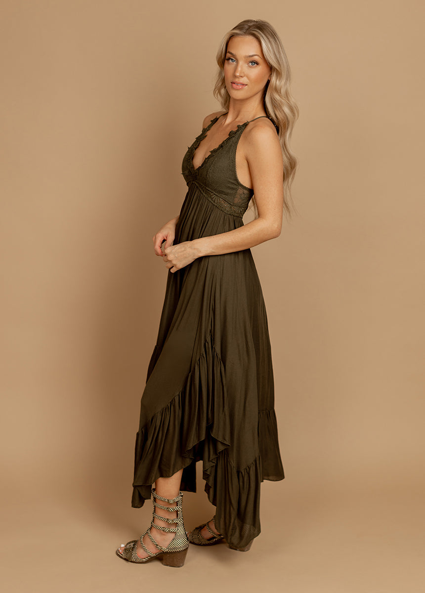 Poesy Dress in Burnt Olive