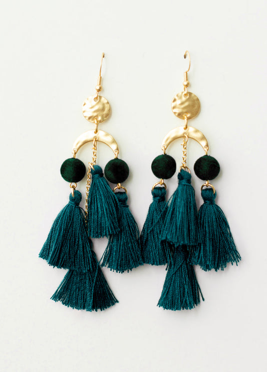 Pomlara Earrings in Deep Teal