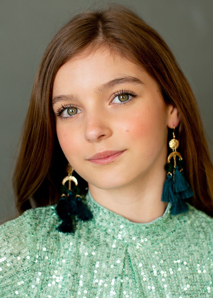 Pomlara Earrings in Deep Teal