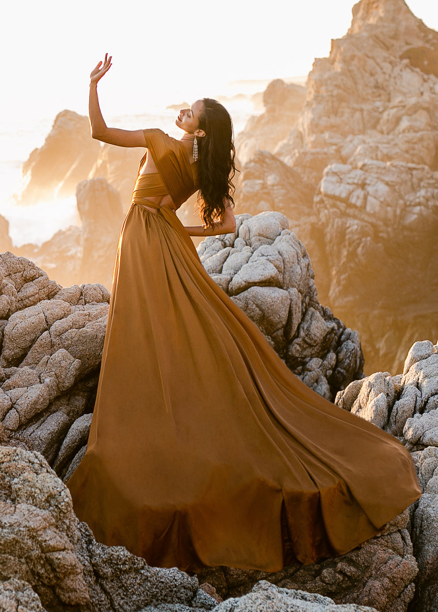 June Impact Dress in Dark Honey