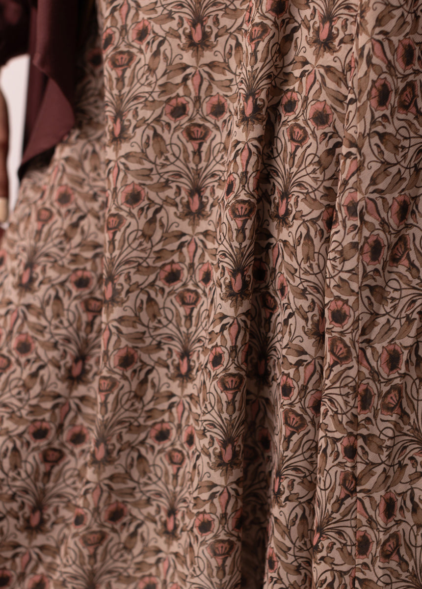 Sana Skirt in Vine Floral Print