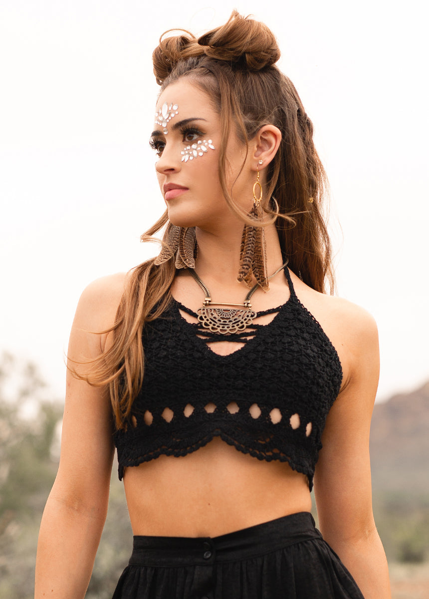 Kindred Crochet Top in Black