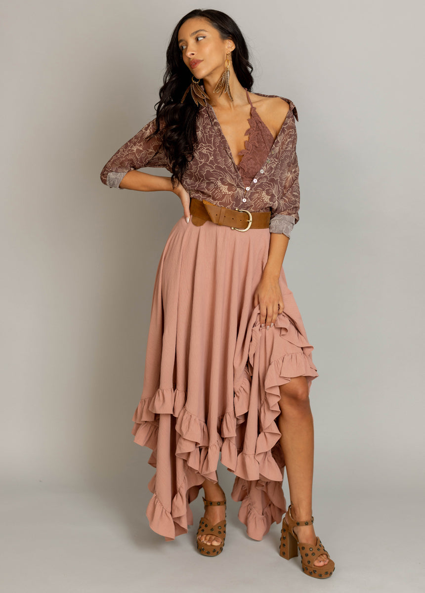 Agnes Top in Mahogany Floral